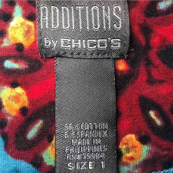 Vintage 90s Chico's Blue Patchwork Bohemian Hippie Lightweight Artsy Jacket / 1 - Picture 7 of 7